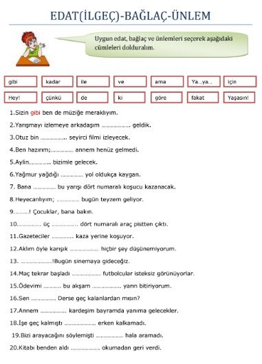 edat-bağlaç-1 çalışma kağıdı