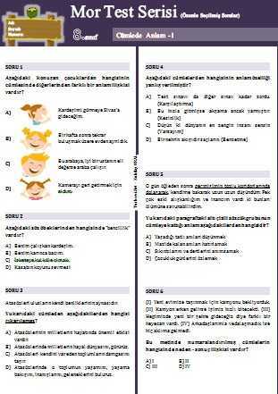 8. Sınıf Mor Test Serisi: Cümlede Anlam 1