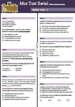 8. Sınıf Mor Test Serisi: Cümlede Anlam 2