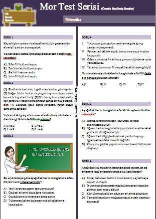 8. Sınıf Mor Test Serisi: Fiilimsiler