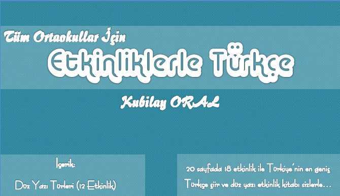 Etkinliklerle Türkçe Kitabı – Kubilay ORAL – Ücretsiz 3 Kitap!