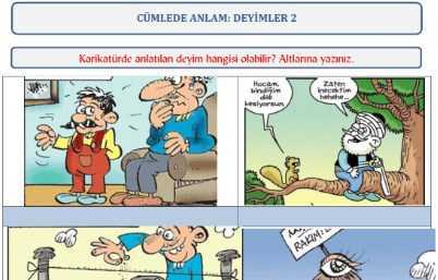 Deyimler Çalışma Kağıdı