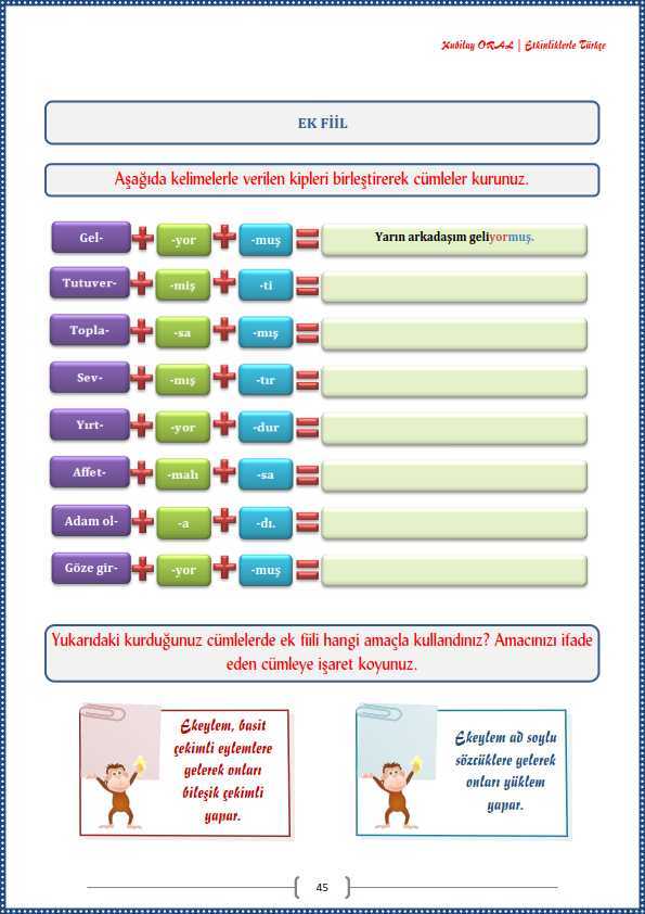 Ek Fiil Çalışma Kağıdı