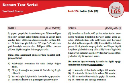 Fiilde Çatı (2) – Kırmızı Test Serisi