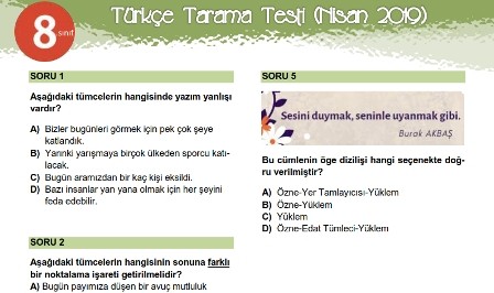 Türkçe Tarama Testi (Nisan 2019)