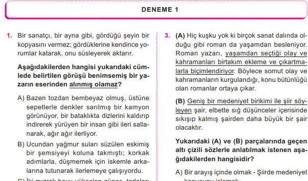 Türkçe LGS Deneme Sınavı (Anlam Bilgisi)