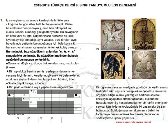 LGS Türkçe Denemesi (Nisan 2019 – Tam Uyumlu)