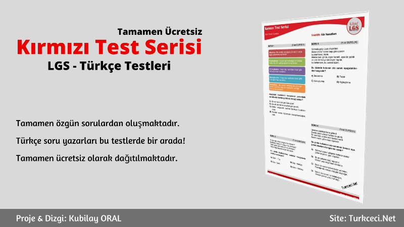 LGS Kırmızı Test Serisi Testleri Listesi