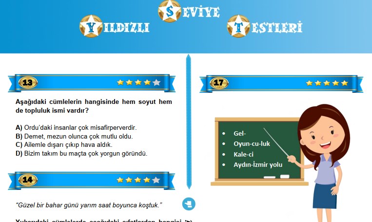 6. Sınıf 1. Dönem Tarama Testi (Yıldızlı Seviye Testleri)