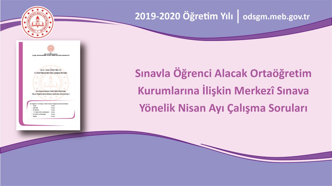 LGS 2020 Nisan Ayı Çalışma Soruları (İl MEM)