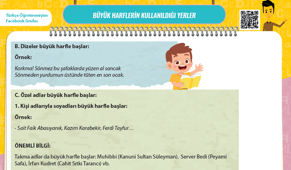 Büyük Harflerin Kullanıldığı Yerler Adım Adım Çalışma Kâğıdı