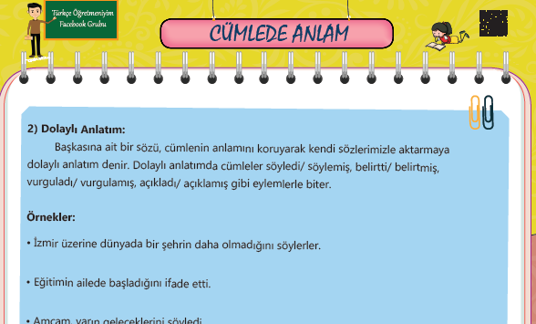 Cümlede Anlam Konu Anlatımı